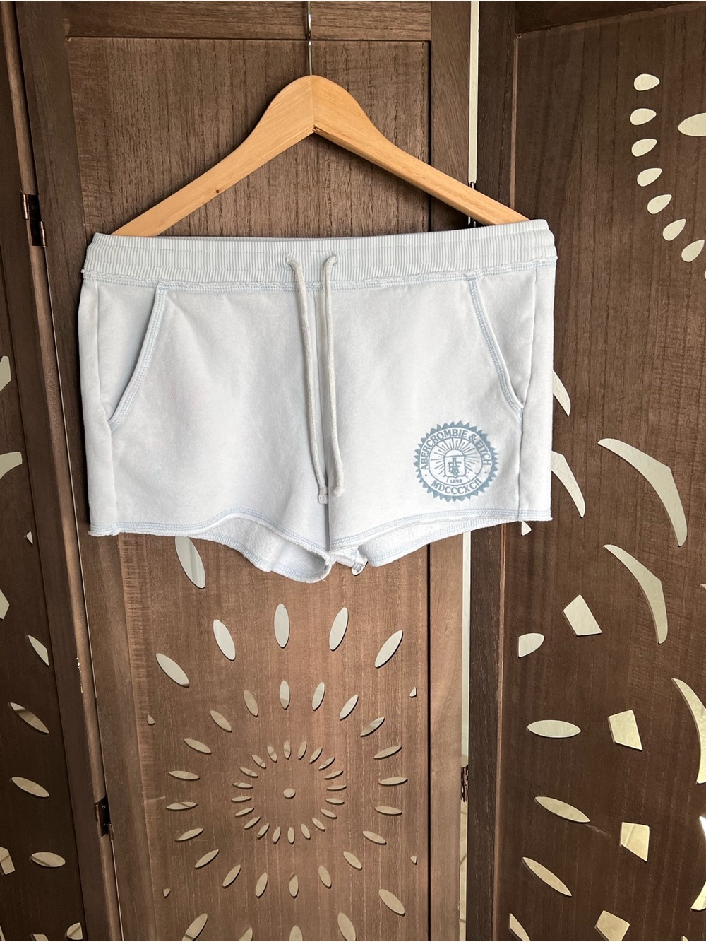 Abercrombie & Fitch Light Blue Lounge Drawstring Shorts